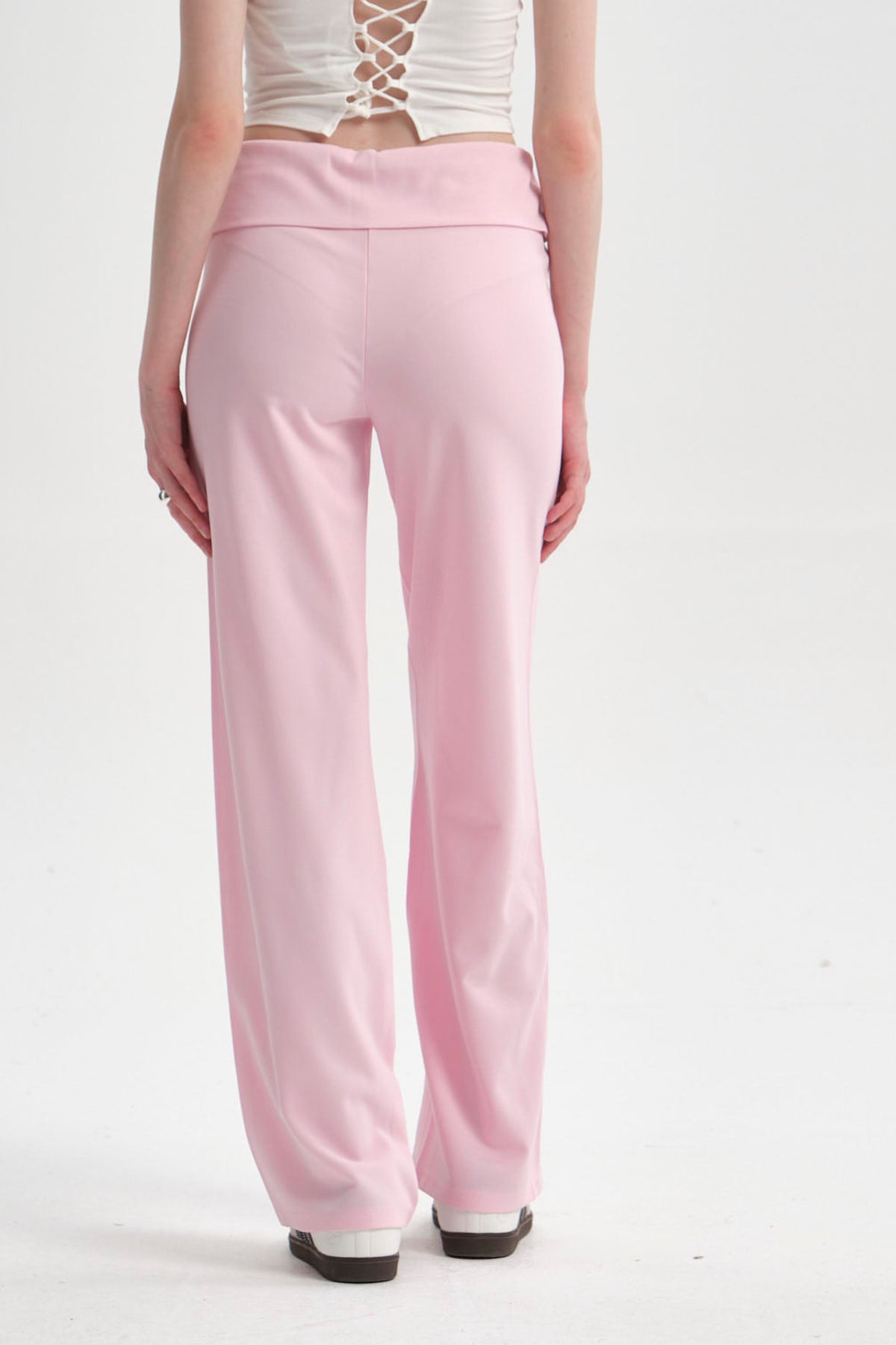 Pantalón Mujer Flare Pretina Palo Rosa