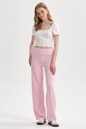 Pantalón Mujer Flare Pretina Palo Rosa