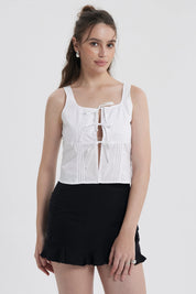Blusa Mujer Lacitos Blanco