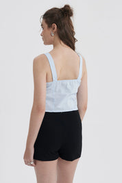 Blusa Mujer Lacitos Celeste