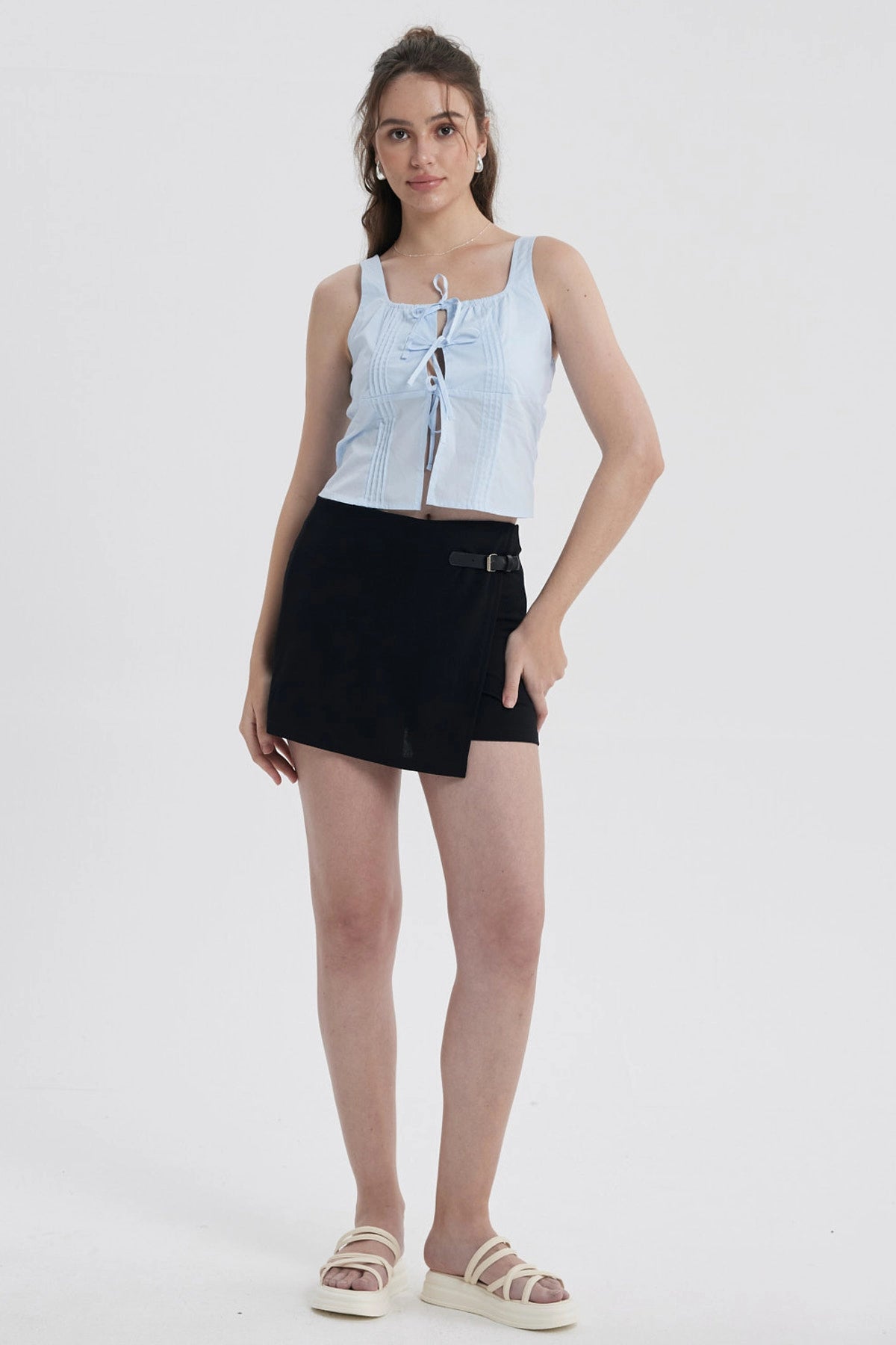 Blusa Mujer Lacitos Celeste