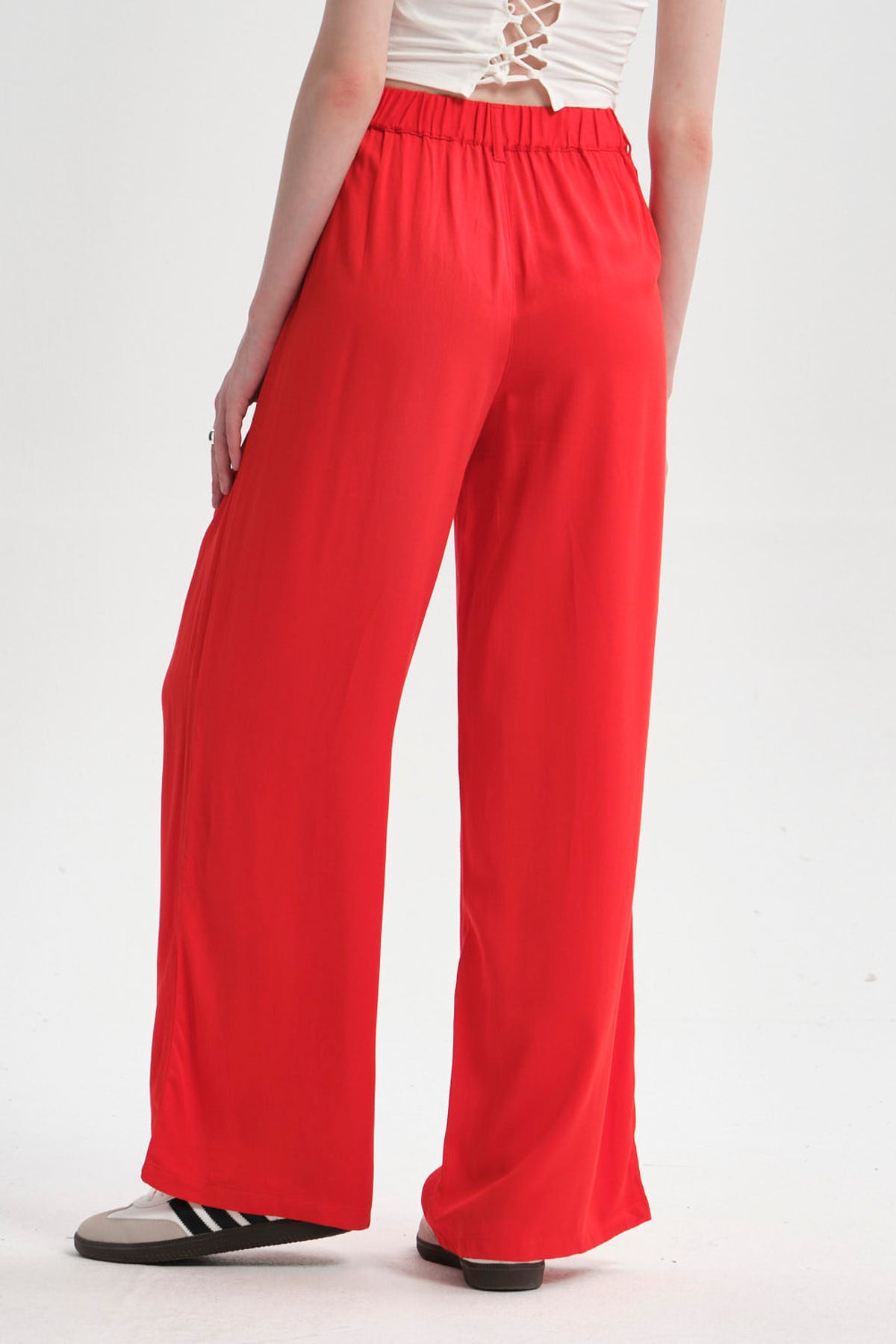 Pantalón Mujer Palazzo Sastrero  Rojo