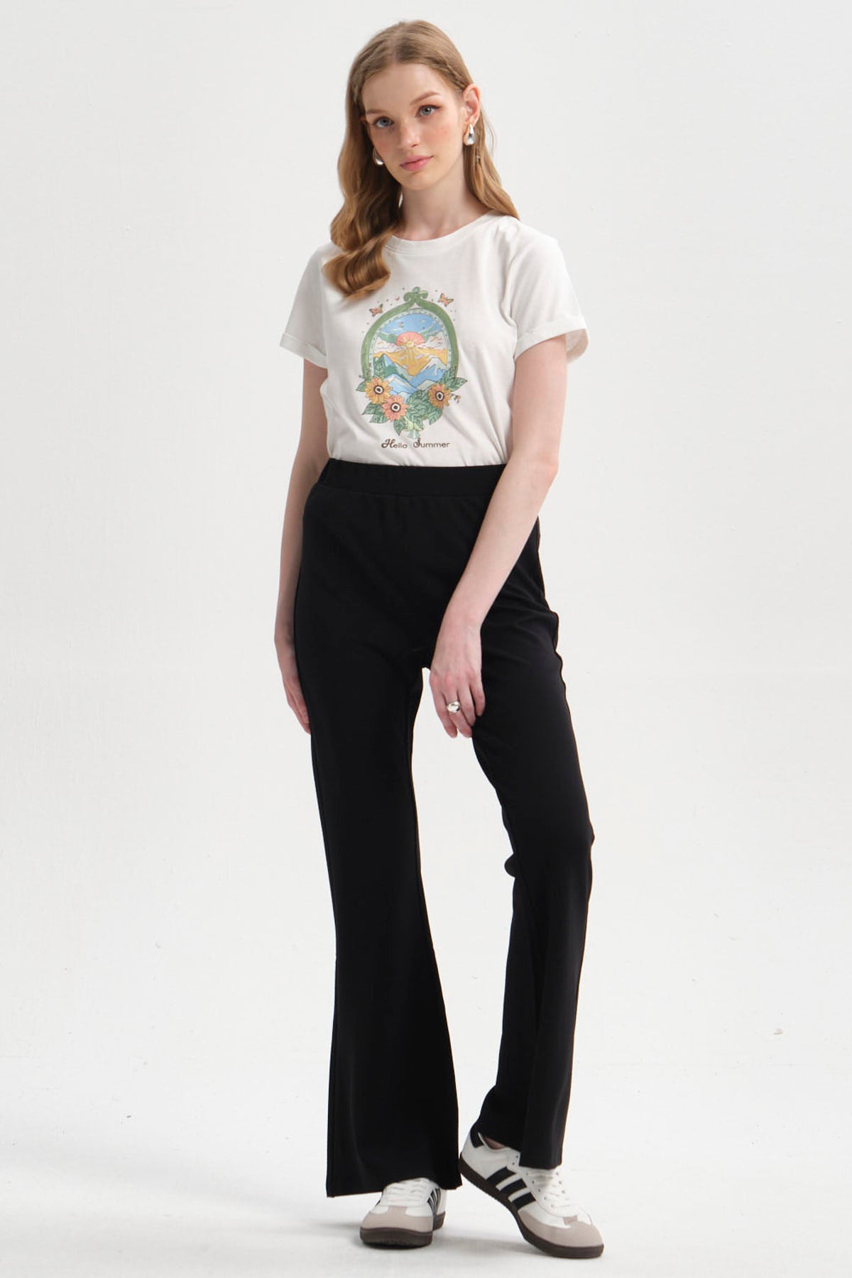 Pantalón Mujer Flare Negro