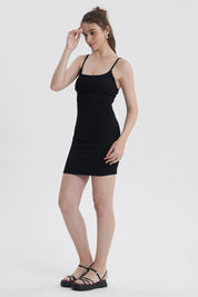Vestido Mujer Jacquard Negro