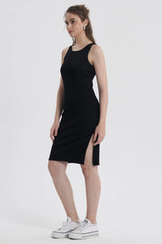 Vestido Mujer Halter Midi Negro