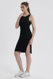 Vestido Mujer Halter Midi Negro