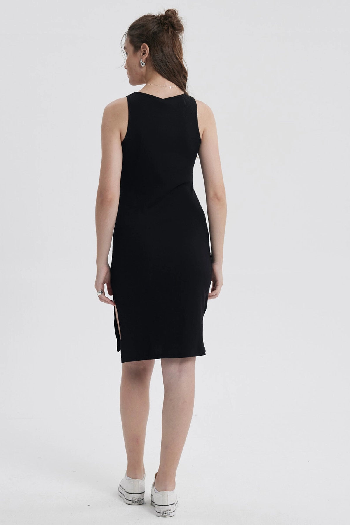 Vestido Mujer Halter Midi Negro