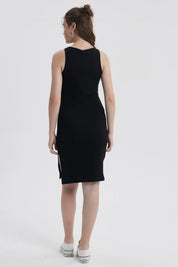 Vestido Mujer Halter Midi Negro