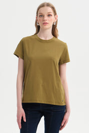 Polera Mujer Lisa Verde Olivo