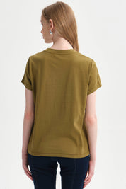 Polera Mujer Lisa Verde Olivo