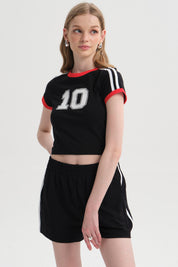 Polera Mujer Contraste Negro