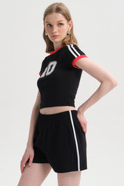 Polera Mujer Contraste Negro