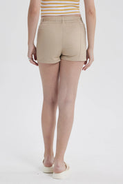 Short Mujer Short Con Cinturón Beige Claro