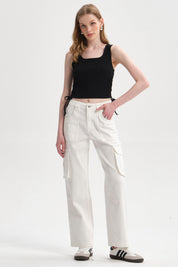 Polera Mujer Recogido Costado Negro