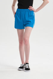 Short Mujer Raya Costado Azulino