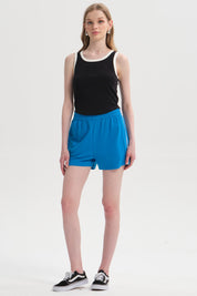 Short Mujer Raya Costado Azulino