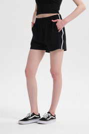 Short Mujer Raya Costado Negro