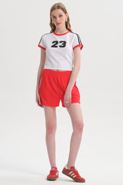 Short Mujer Raya Costado Rojo