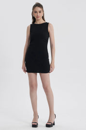 Vestido Mujer Ajustado Cierre Negro