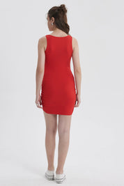 Vestido Mujer Tubo Rojo Oscuro