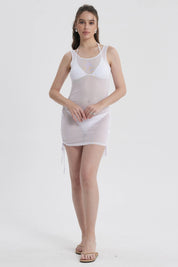 Vestido Mujer Malla Blanco