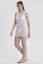 Vestido Mujer Malla Blanco