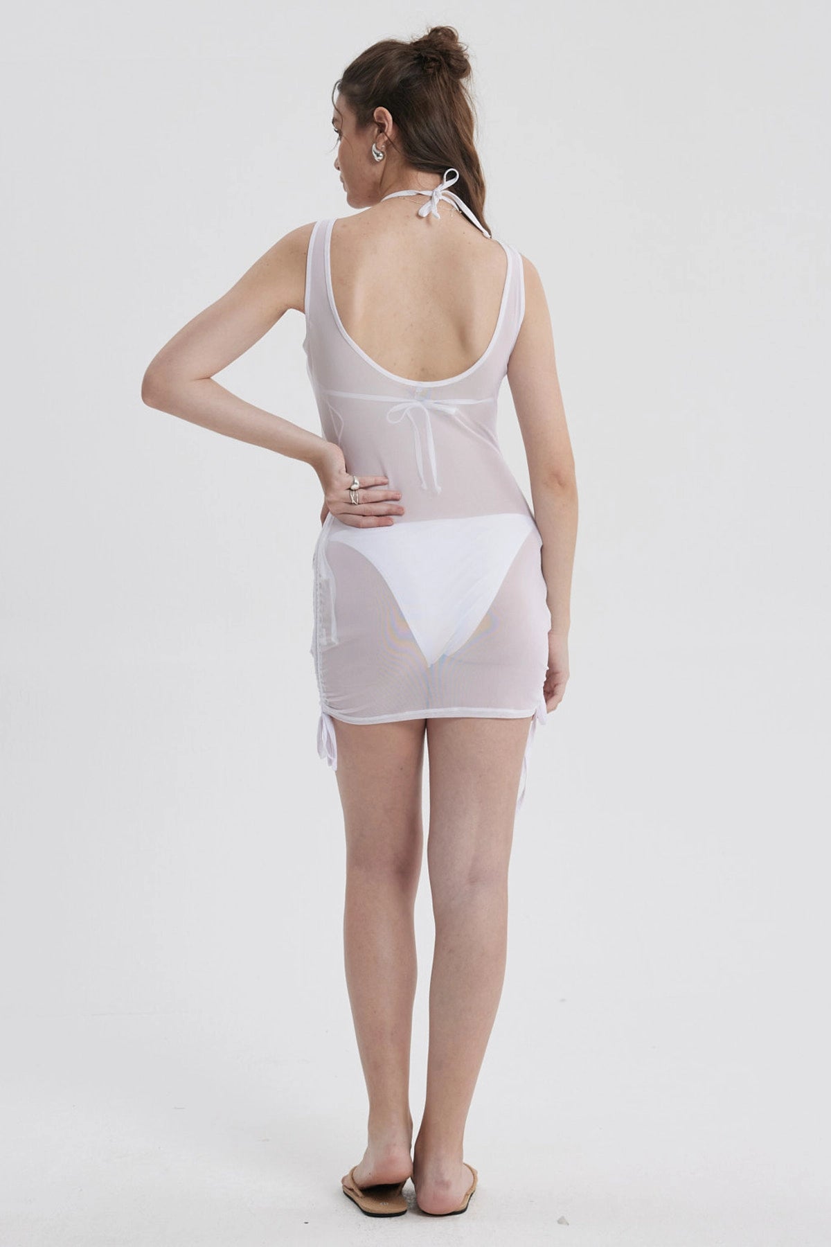 Vestido Mujer Malla Blanco