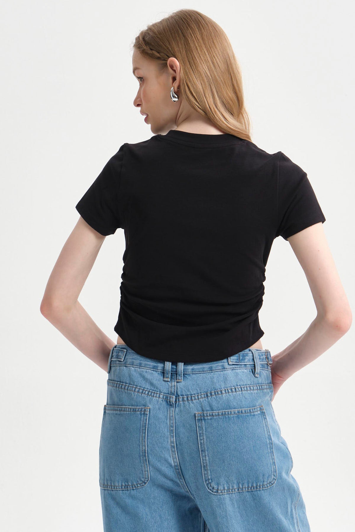 Polera Mujer Recogido Negro