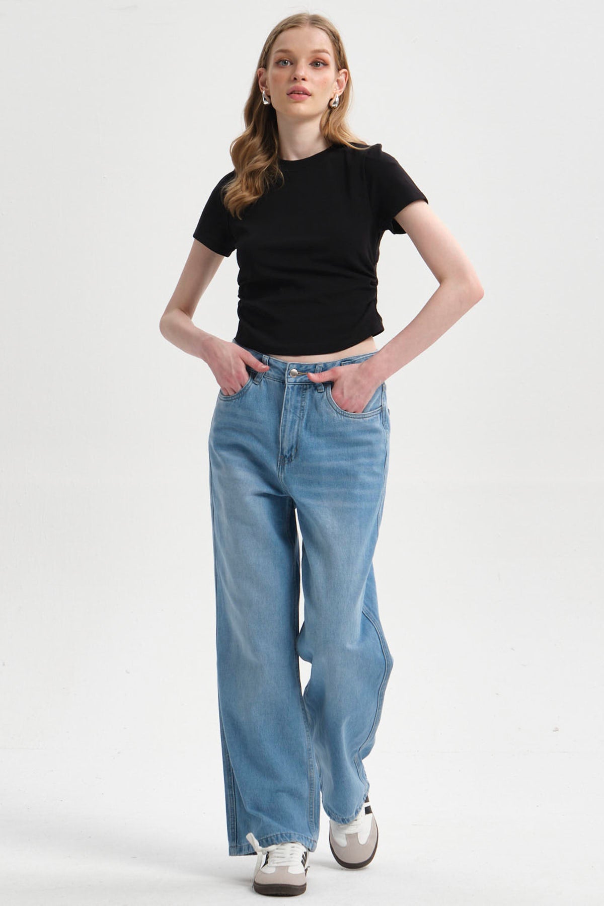 Polera Mujer Recogido Negro