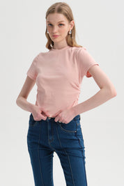 Polera Mujer Recogido Palo Rosa