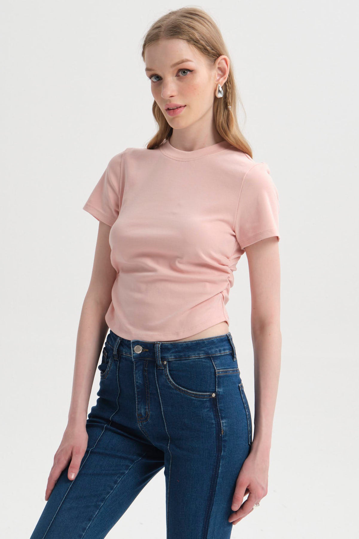 Polera Mujer Recogido Palo Rosa