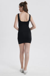 Vestido Mujer Drapeado Negro