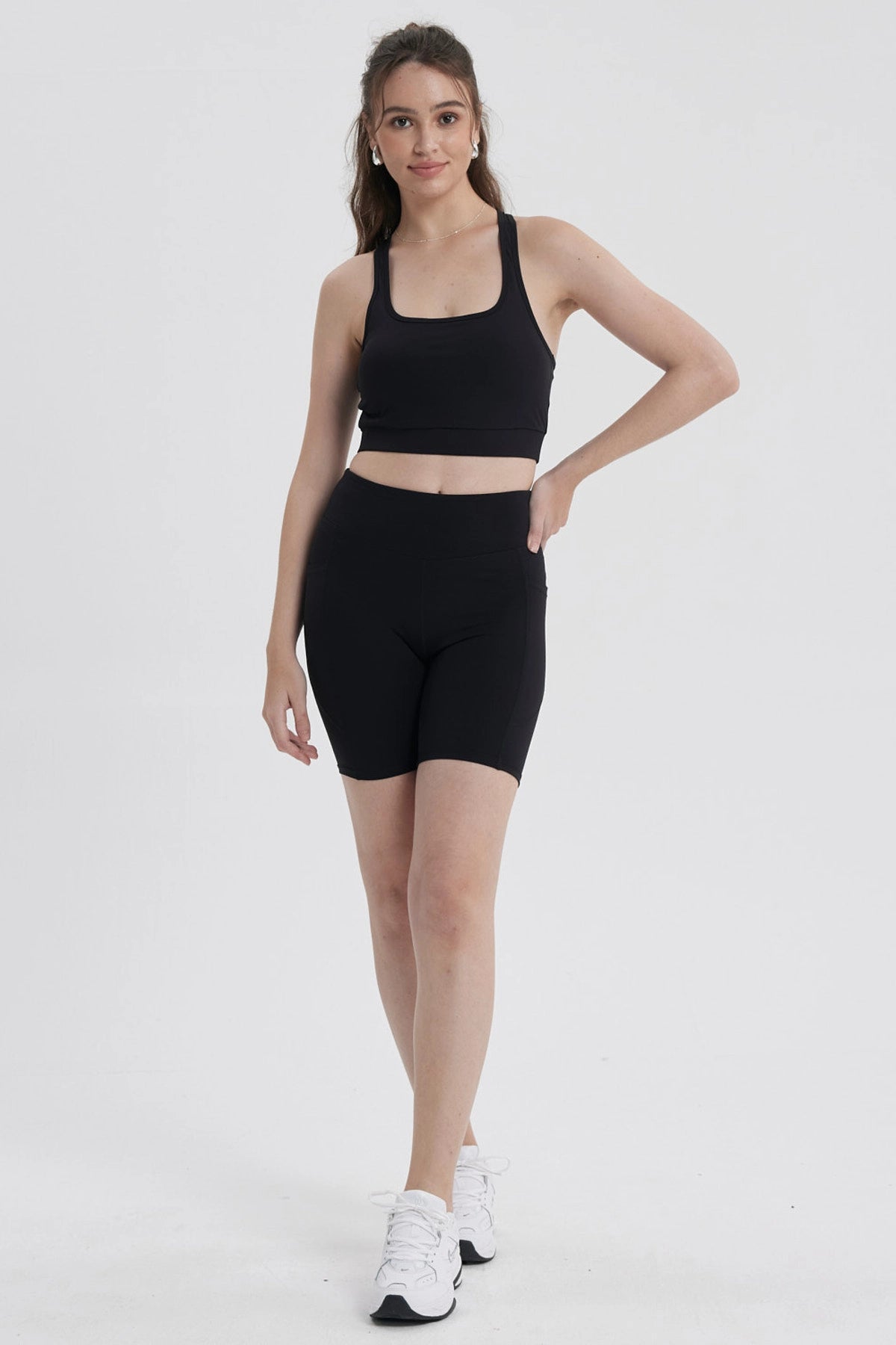 Calza Mujer Biker Largo Negro