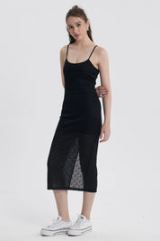 Vestido Mujer Tejido Negro