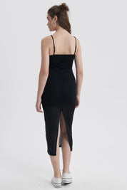Vestido Mujer Tejido Negro
