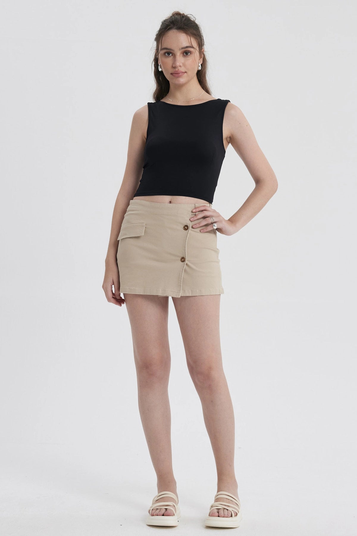 Polera Mujer Con Bote Abertura Negro