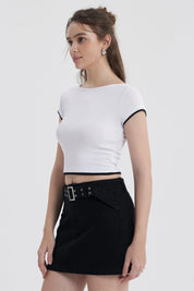 Polera Mujer Con Bote Blanco