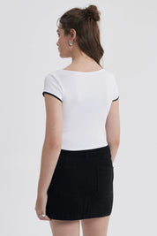 Polera Mujer Con Bote Blanco