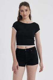 Polera Mujer Con Bote Negro