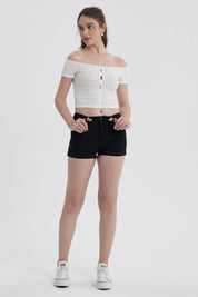 Polera Mujer Escote Bardot Blanco