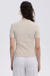 Polera Mujer Rib Crop Lisa Arena
