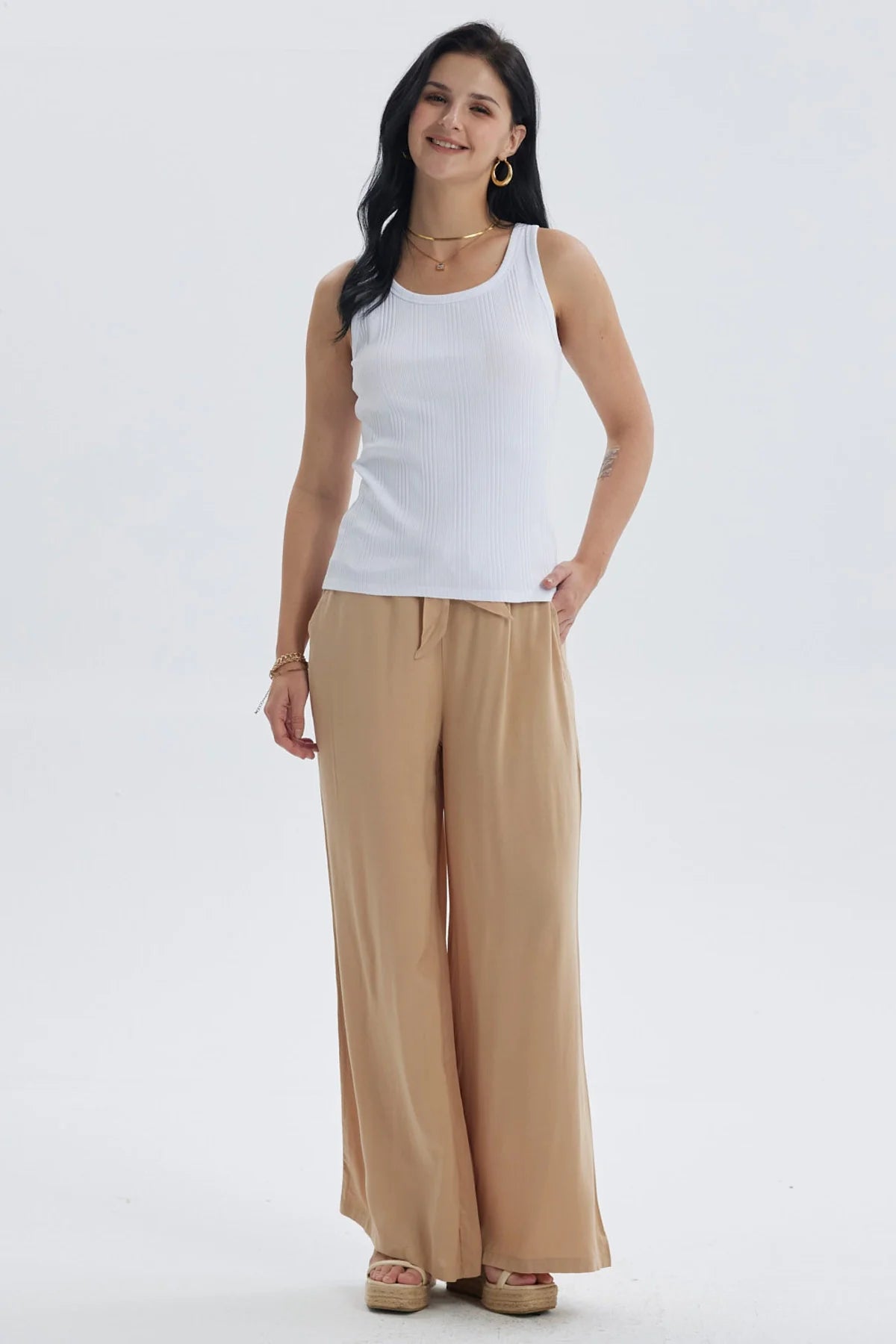 Polera Mujer Rib Lisa Blanco