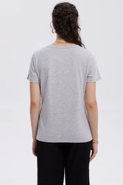 Polera Mujer Lisa Gris Melange