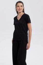 Polera Mujer Lisa Negro