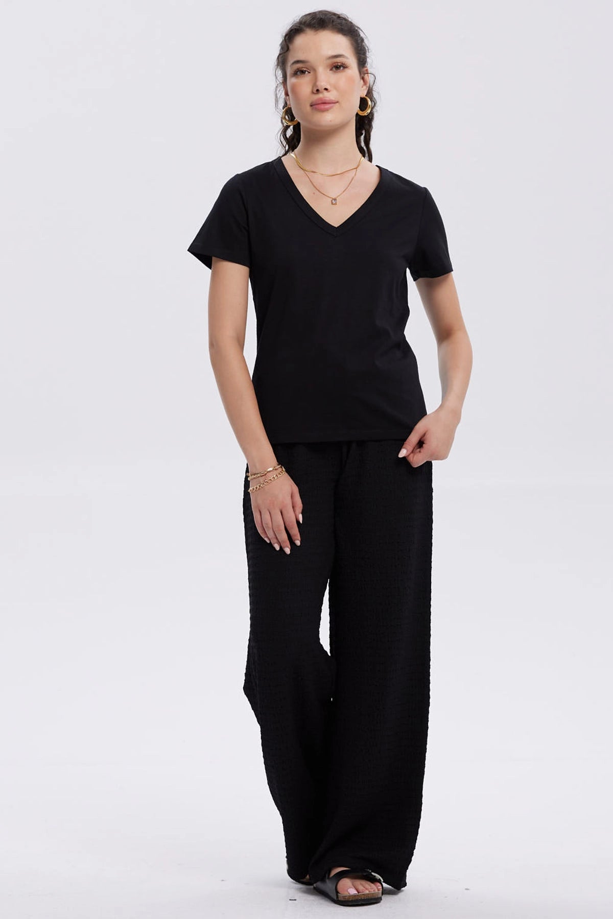 Polera Mujer Lisa Negro