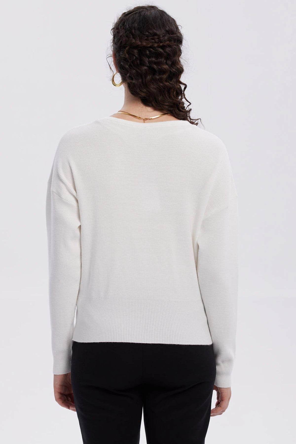 Sweater Mujer Delantero Crudo