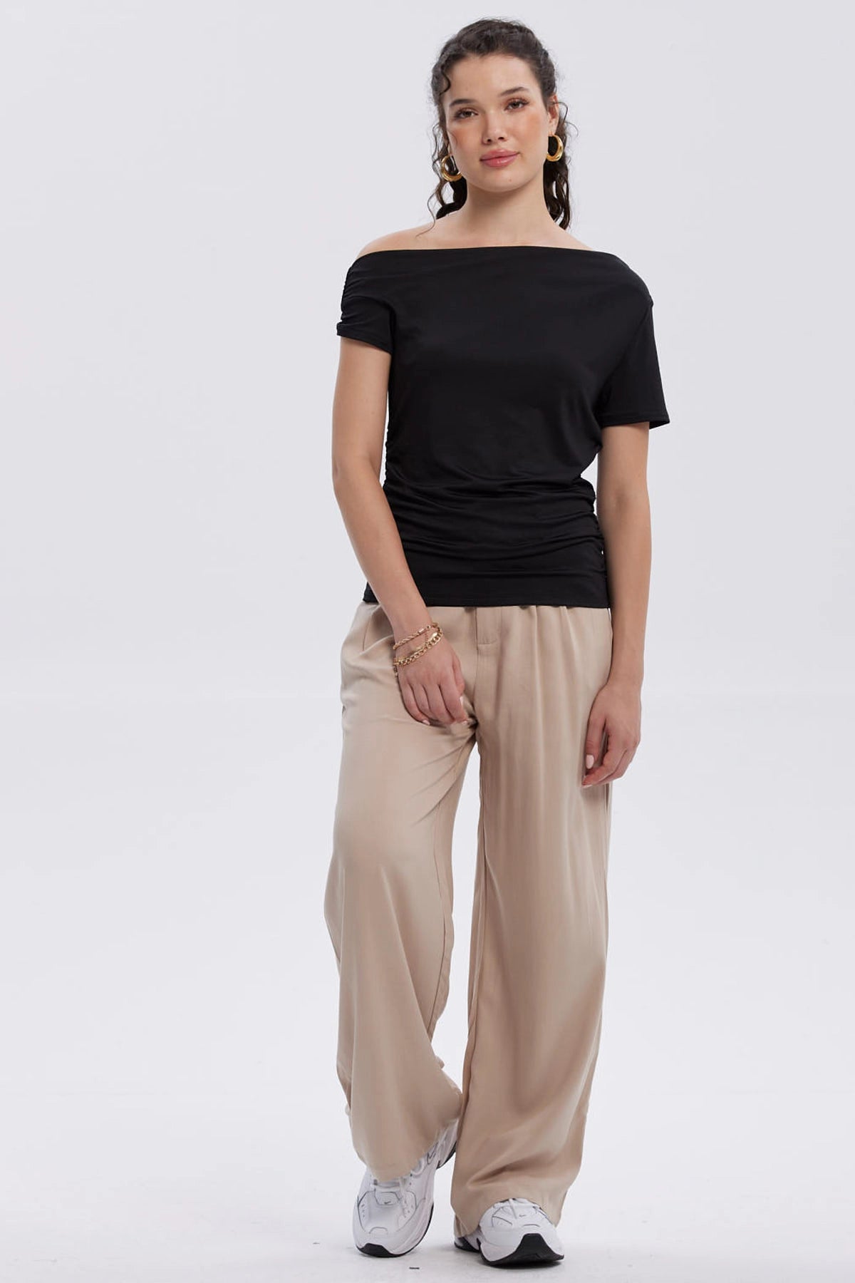 Polera Mujer Bardot Lisa Negro