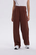 Pantalón Mujer Palazzo Liso Café Oscuro