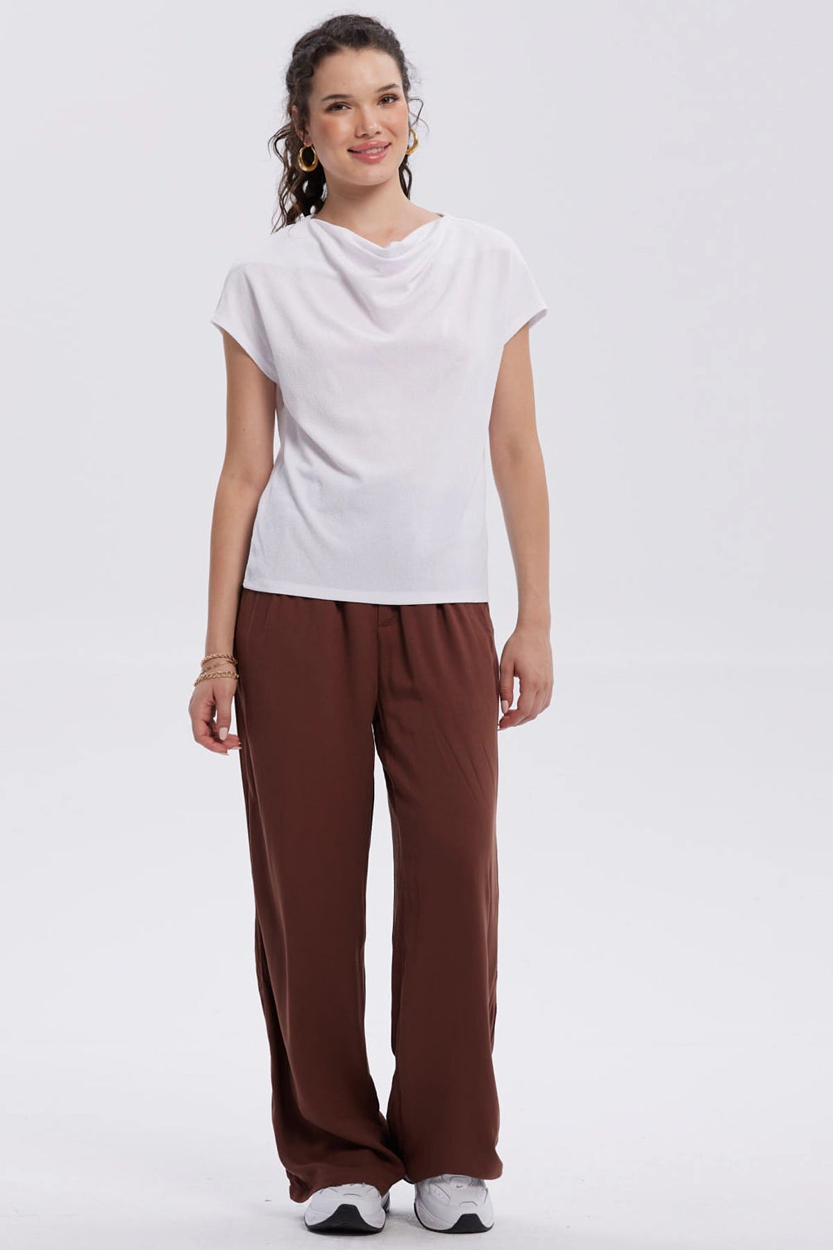 Polera Mujer Con Textura Blanco