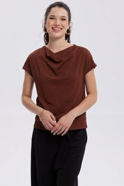 Polera Mujer Con Textura Café Oscuro